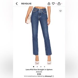 Agolde Lana Mid Rise straight in sphere size 25